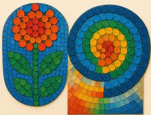 mozaika z zakrętek-recykling